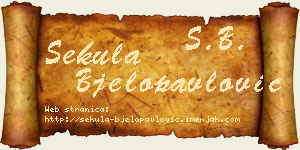 Sekula Bjelopavlović vizit kartica
